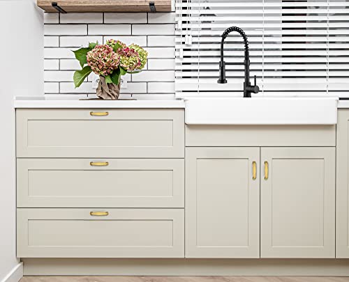 Ravinte Gold Cabinet Handles Solid Cabinet Pulls, 3 Inch CC, 30 Pack - color: Brushed Brass