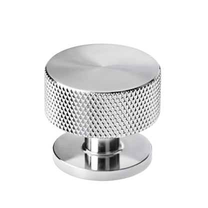 Alzassbg Polished Chrome Knurled Round Cabinet Knobs 10 Pack, AL6023CP - color: Polished Chrome, size: 10 Pack
