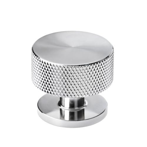 Alzassbg Polished Chrome Knurled Round Cabinet Knobs 10 Pack, AL6023CP - color: Polished Chrome, size: 10 Pack