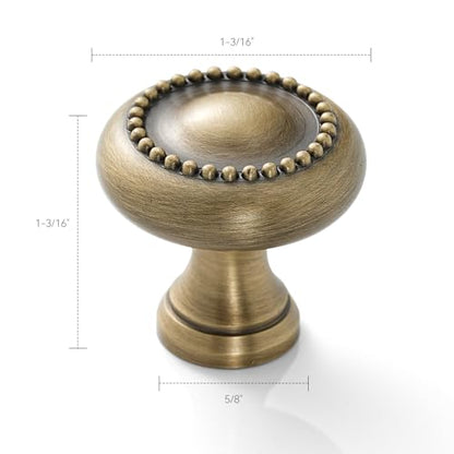 2 Pack Solid Brass Cabinet Knobs, Antique Drawer Knobs, Antique Brass Cabinet Knobs for Kitchen, Bathroom, and Furniture - size: Knob-H