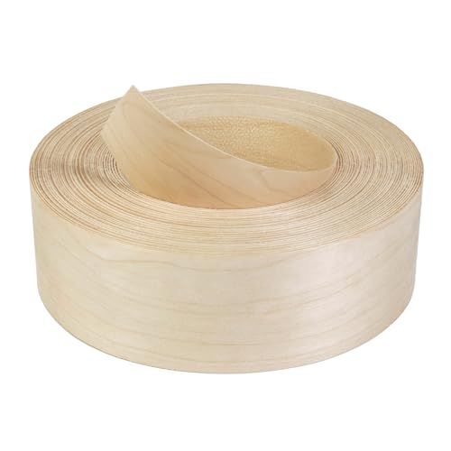 Birch Edge Banding 2 Inch x 25 FT Roll - 8 FT+ Continuous Lengths, Pre-Glued Real Wood - Iron-On, Sanded Smooth Veneer Edging for Furniture & Large DIY Projects - color: Birch, size: 2 in x 25 ft