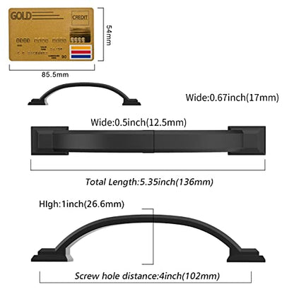 Amerdeco 10 Pack Matte Black Cabinet Pulls 4" - color: Matte Black, size: 4" hole center