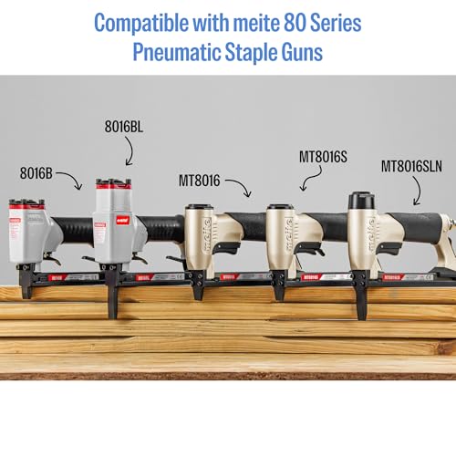 meite 21 Gauge 1/2-inch Crown Upholstery Staples,304 Stainless Steel with 1/4-inch Leg Length, Heavy Duty Staples for Staple Gun MT8016 (10,000 Counts) - size: 1/4" (6 mm), style: 1 Box