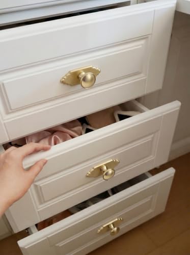 6Pack Champagne Bronze Cabinet Knobs with Backplate Drawer knobs - color: Champagne Bronze, style: Crown Crest