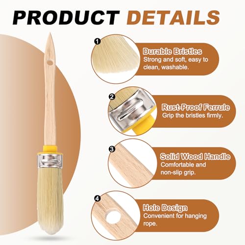 uxcell Wax Paint Brushes 2.1x0.8 Chalk Stencil Brush Oval PET Fiber Wood - size: 2.1 x 0.8 Inch