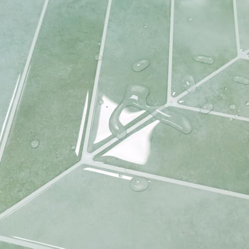 Alwayspon 10 Sheets 10"x10" Sage Green 3D Vinyl Backsplash Tiles, Self-Adhesive Peel and Stick Wall Tile Stickers Stick on Subway Tiles for Kitchen Bathroom Wall, 0272 - color: Sage Green