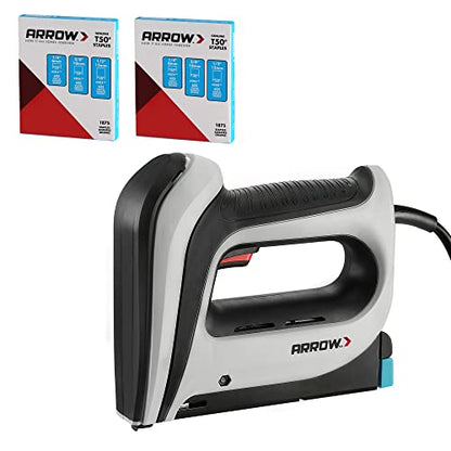 Arrow Electric Staple Gun Kit with 3750 Pieces T50 Staples, T50ACD