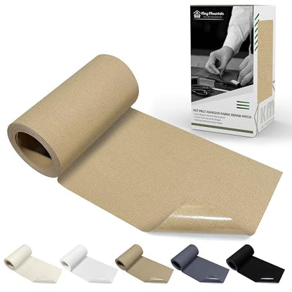 KING MOUNTAIN Canvas Iron on Patch,3"×60",Waterproof 100% Cotton Fabric Repair Patch,Used for Various Sofa,Tent,Clothes,Seats,Suitcases (Camel) - color: Camel Canvas, size: 3"x60"