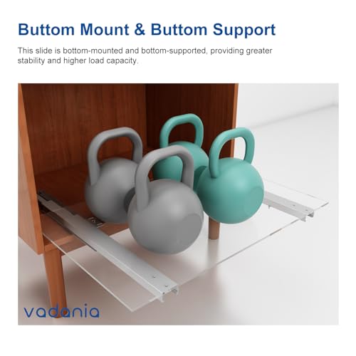 VADANIA #BF54 22" Undermount Drawer Slide, Push to Open - size: 22 Inch, style: Push to Open