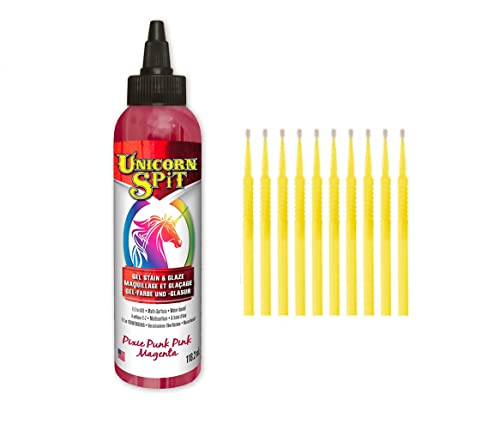 Unicorn SPiT Gel Stain and Glaze in One - Pixie Punk Pink 4 oz. Bottle Detail Sticks - color: Pixie Punk Pink, size: 4oz