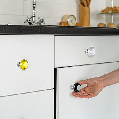 10 Pcs Colorful Crystal Knobs for Cabinets and Drawers, Classic Style