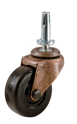 Shepherd Hardware 9345 2-Inch Medium Duty Stem Caster, 2-Pack,Black