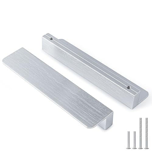 Peaha 10 Pack 5" Brushed Nickel Cabinet Handles Finger Pulls for Cabinets - color: Brushed Nickel, size: 5" Hole Center