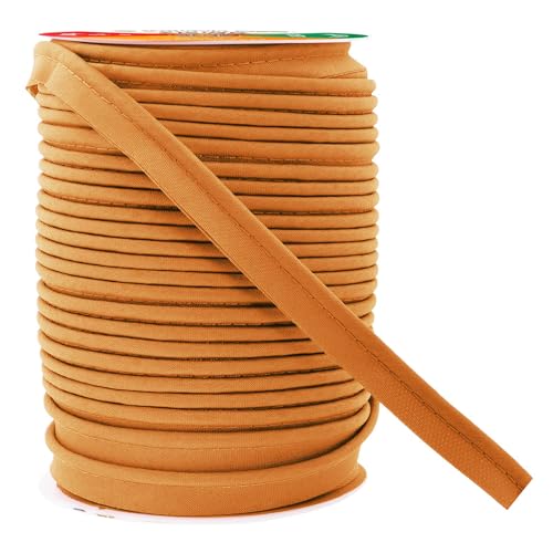 Mandala Crafts Butterscotch Brown Sewing Maxi Piping Bias Tape with Welting - color: Butterscotch Brown, size: 1/2 Inch 55 Yards