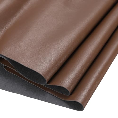 DMiotech 1 Pack 14 Inch x 53 Inch Faux Leather Sheet Furniture Cover Napa Skin Dark Brown PU Leather Roll for Handmade DIY Craft Projects - color: Dark Brown