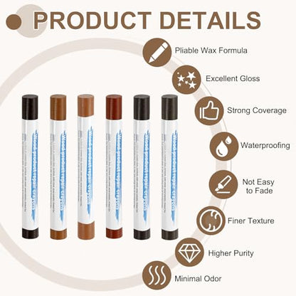 uxcell 12Pcs Wood Filler Sticks KIt, 12 Colors Walnut & Teak Series - color: Walnut Teak Series