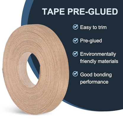 PATIKIL Cherry Edge Banding, 5/8 Inch x 50 ft Wood Veneer Tape Pre-glued Flexible Plywood Edge Banding with Hot Melt Adhesive for Furniture Restoration