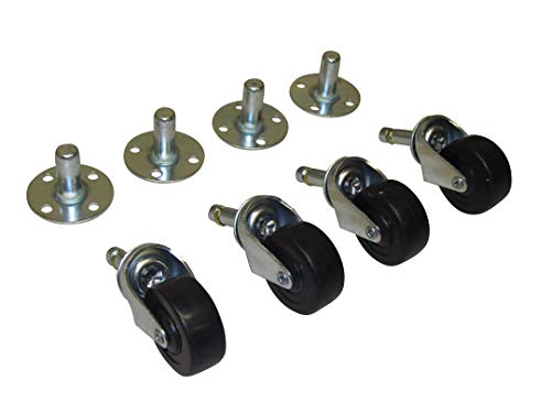 Reliable Hardware Company RH-9006-SET-A Plug Caster Set, Black & Silver 2 inches