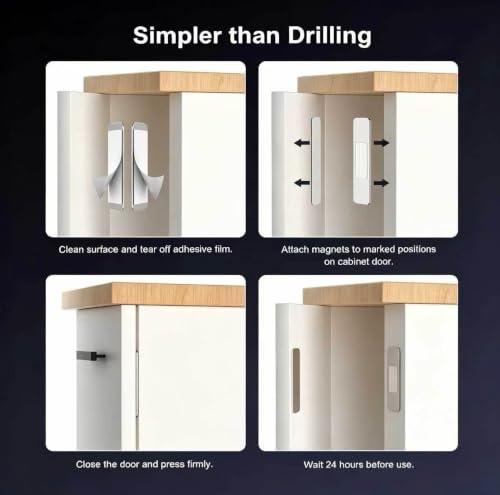 Thin Cabinet Door Magnetic Catch 4 Pack Adhesive Door Magnet Latch