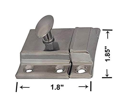 QCAA Oval Turn Cabinet Latch, for Cupboard & Other Furniture, Small, Chrome Plated, Made in Taiwan, 1 Pack - color: Chrome Plated, size: 1pack-small