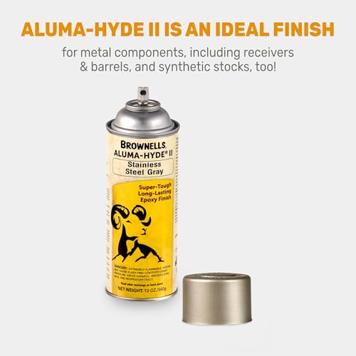 Brownells Aluma-Hyde II Epoxy Based Firearm Finish Spray Coating Protection Paint, Aerosol Can, 12 oz. (340g) Stainless Gray - color: Stainless Gray
