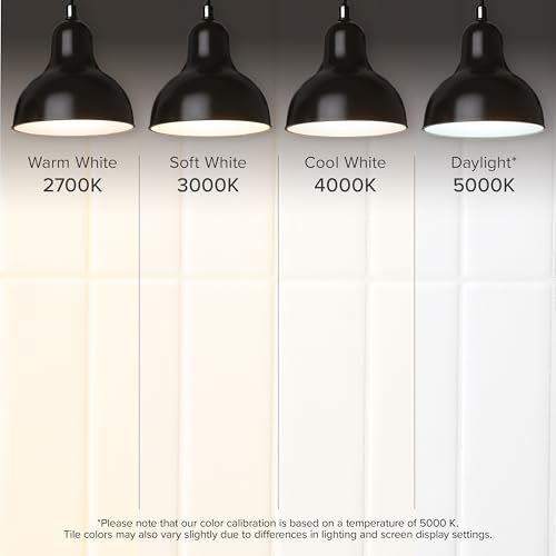 Smart Tiles Peel and Stick backsplash, Stacked Pure White, 11.43"x9" - color: Pure White