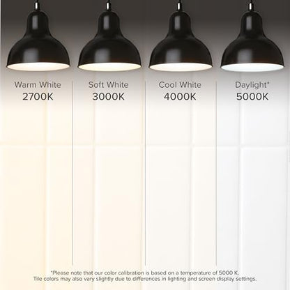 Smart Tiles Peel and Stick backsplash, Stacked Pure White, 11.43"x9" - color: Pure White