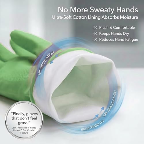 ForPro Premium Natural Rubber Gloves, 6-Pair, Small, Lime Zest - color: Lime Zest, size: Small