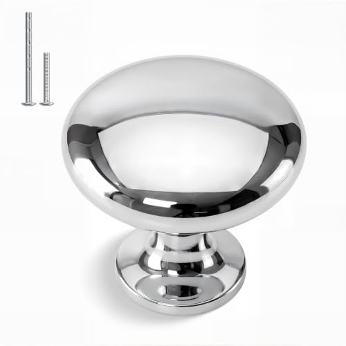 homdiy 30 Pack Polished Chrome Round Solid Zinc Alloy Cabinet Knobs - color: Polished Chrome