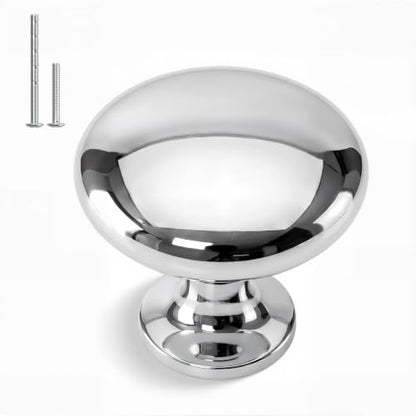 homdiy 30 Pack Polished Chrome Round Solid Zinc Alloy Cabinet Knobs - color: Polished Chrome