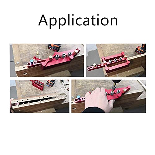 Self Centering Dowel Jig with 1/4" 5/16" 3/8" Positioner Locator - color: Red