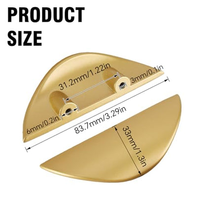 Primst 4 Pack Brushed Gold Cabinet Pulls, 1.3 inch Hole Centers Kitchen Cabinet Handles, Matte Gold Half Moon Cupboard Hardware for Kitchen Drawers, Dresser, Bathroom Vanity - color: Gold, size: S-4PCS
