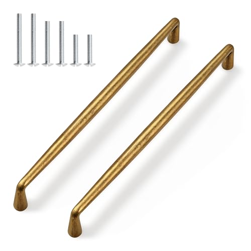 Gobrico 6 Pack 7-1/2 Inch (192mm) Hole Center Cabinet Pulls, Antique Brass Kitchen Cabinet Handles, Brushed Brass Drawer Pulls, Solid Zinc Alloy Cabinet Handles, 7-15/16'' Overall Length - color: Antique Brass, size: 7-1/2 Inch Hole Center