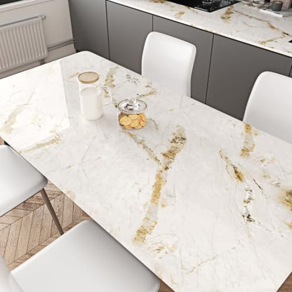 Wallercity Beige Marble Countertop Peel and Stick Glossy Marble Wallpaper - size: 15.8" x 78.7"
