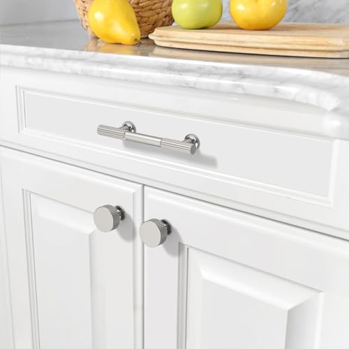 Asidrama 10 Pack 3 inch Brushed Satin Nickel Kitchen Cabinet Handles - color: Brushed Satin Nickel, size: 3" Hole Center