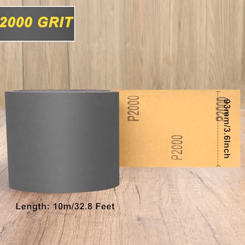 Sandpaper Roll 2000 Grit, Wet Dry Sand Paper 3-2/3" Wide 11 Yard - style: 2000 Grit