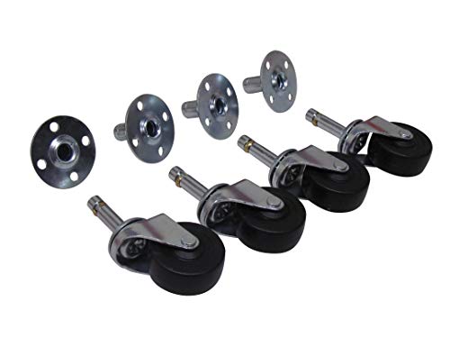 Reliable Hardware Company RH-9006-SET-A Plug Caster Set, Black & Silver 2 inches