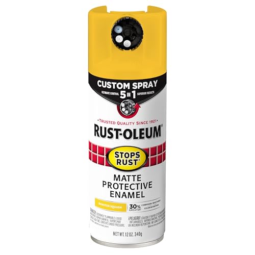 Rust-Oleum Stops Rust 5-in-1 Spray Paint, Matte Roasted Squash Yellow - color: Matte Roasted Squash Yellow, size: 12 Ounce (Pack of 1)