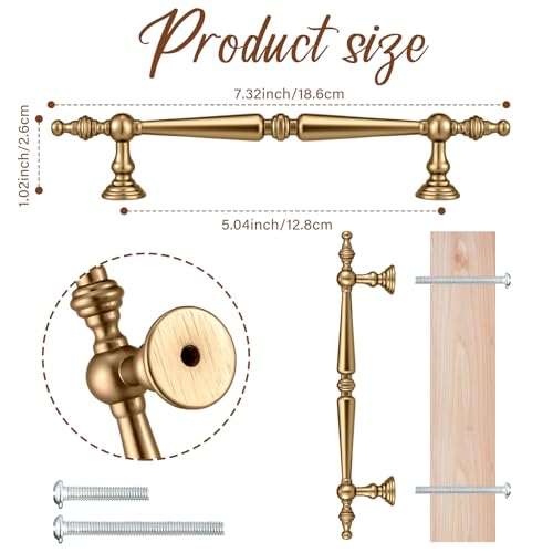 Shimeyao 10 Pack Champagne Bronze Cabinet Pulls 5"(128mm) Hole Center - color: Champagne Bronze, size: 5 Inches Hole Center