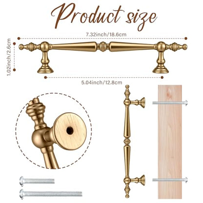 Shimeyao 10 Pack Champagne Bronze Cabinet Pulls 5"(128mm) Hole Center - color: Champagne Bronze, size: 5 Inches Hole Center