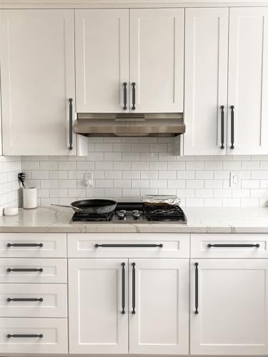 10 Pack Matte Black Cabinet Pulls 3 Inch(76mm) Kitchen Cabinet Handles Solid Zinc Alloy Cabinet Hardware Drawer Pulls - color: Matte Black, size: 3" Hole Center
