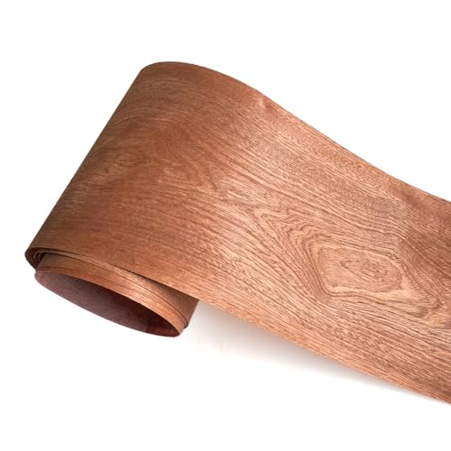 Natural Wood Veneer, Thin Wood Sheets, Refurbished of Furniture/Guitar/Speaker/Automotive Interior, Handmade DIY (Sapele) - color: Sapele / 7.2″ x 94″