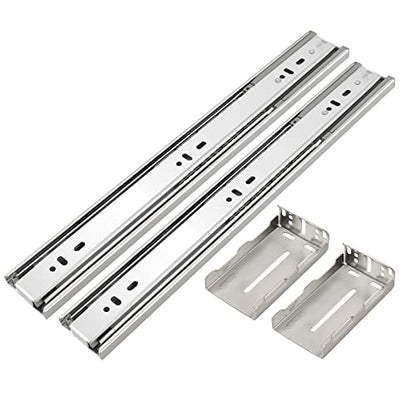 Gobrico 14-Inch Full Extension Rear/Side Mount Drawer Slides with Brackets Soft/Self Closing Ball Bearing Drawer Runners Heavy Duty Less Noise Furniture Drawer Rail Runners, 10Pairs - size: 14 Inch