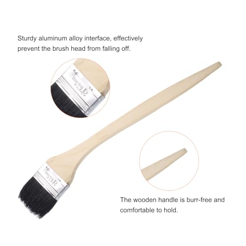 uxcell 3pcs Bent Radiator Paint Brush 2.5" Width Curved Wall Paint Soft Bristle Brushes with Long Wood Handle for Painting DIY Wall Treatment - size: 2.5"