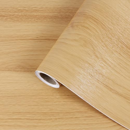 Light Wood Grain Contact Paper Peel and Stick Wallpaper 11.8"x78.7" Natural Wooden Contact Paper for Cabinets Countertops Drawer Shelf Liner Self-Adhesive Removable Wallpaper Waterproof - color: Oak Wood, size: 11.8" x 78.7"