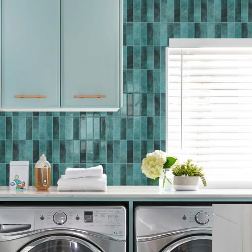 STICKGOO 10-Sheet Peel and Stick Backsplash Tile(Thicker Design) - color: Blue