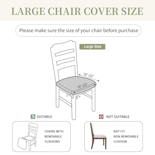 Waterproof Dining Room Chair Covers Set of 6,Beige,Large - color: Beige-diamond Pattern, size: Large-6 PCS