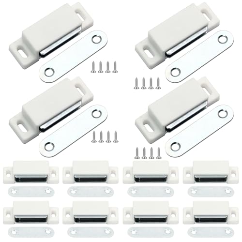 12Pcs Magnetic Door Catch, for Closure Cupboard Closet Bathroom - color: White, 12Pcs