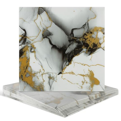 30pcs Marble Tiles, Peel and Stick Wall Tiles, Self-Adhesive PVC Marble Wall Panels, Waterproof 3D Peel and Stick Backsplash for Kitchen Bathroom and Living Room, 12 ×12 Inch
