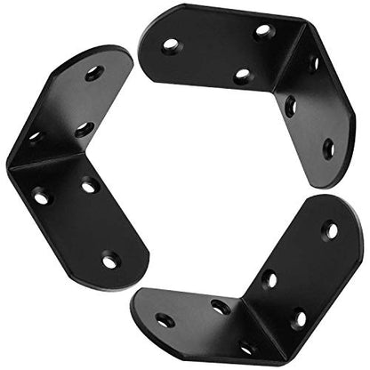 AKOLAFE 16PCS Wide L Brackets Heavy Duty 2.5x2.5 Inch Metal Corner Brace 90 Degree Right Angle Joint Fastener Black L Bracket for Wood Furniture Table Shelf Board Cabinet Bedframe Wall